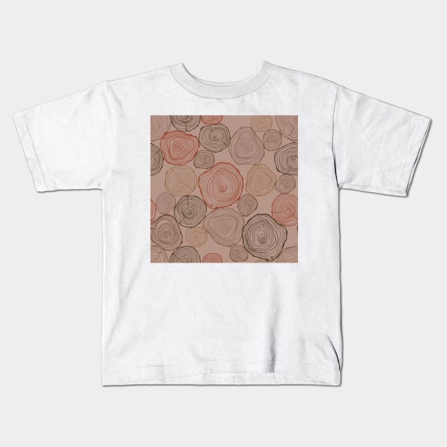 Wood Slice Pattern Kids T-Shirt by LauraKatMax